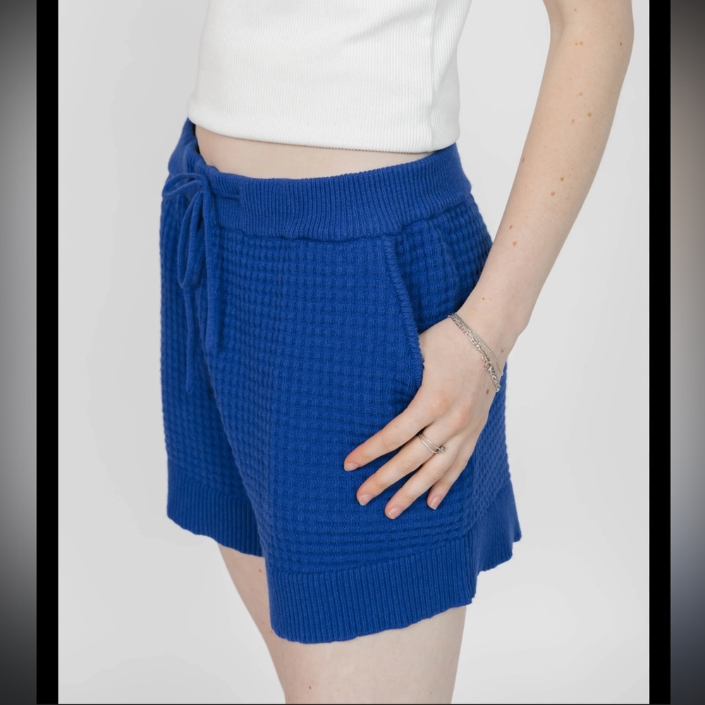 Smash + Tess Megan Waffle Short in Cobalt Blue Size Medium Brand New with Tags
